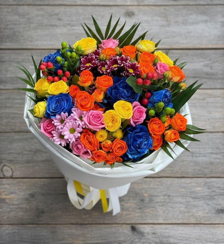 Букет цветов из: Розы и Хризантемы в Инарках