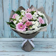 Букет цветов из:  Герберы, Альстромерии и Хризантемы в Инарках