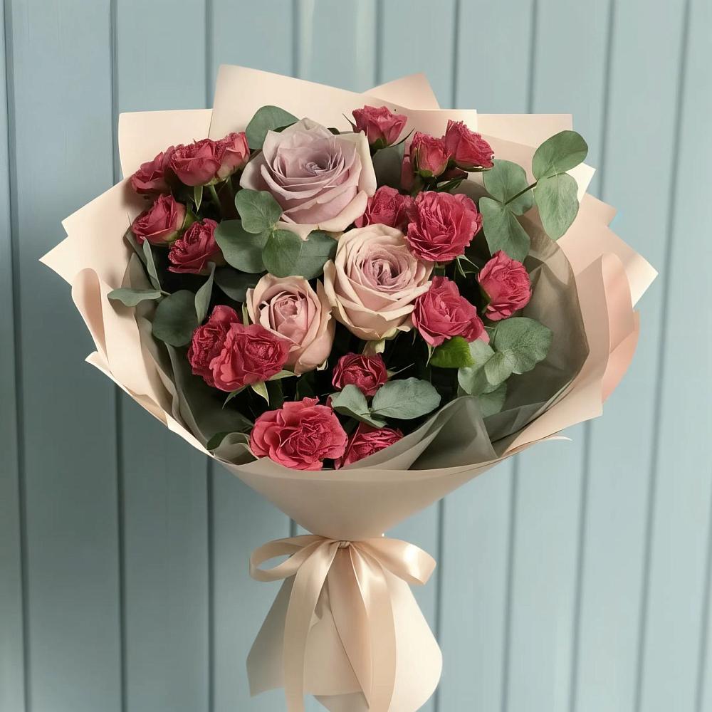 Букет цветов из: Гвоздики и Розы в Инарках