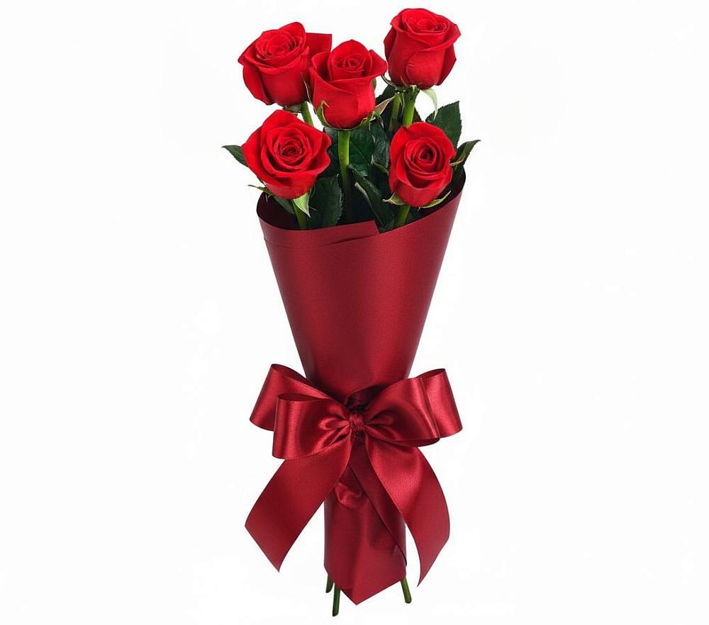 Букет 5 Красных роз Эдлесс Лав в Инарках