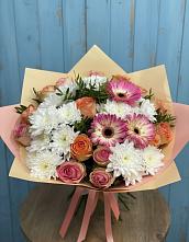 Букет цветов из:  Розы, Герберы и Хризантемы #REPLACE_PRED# Инарках