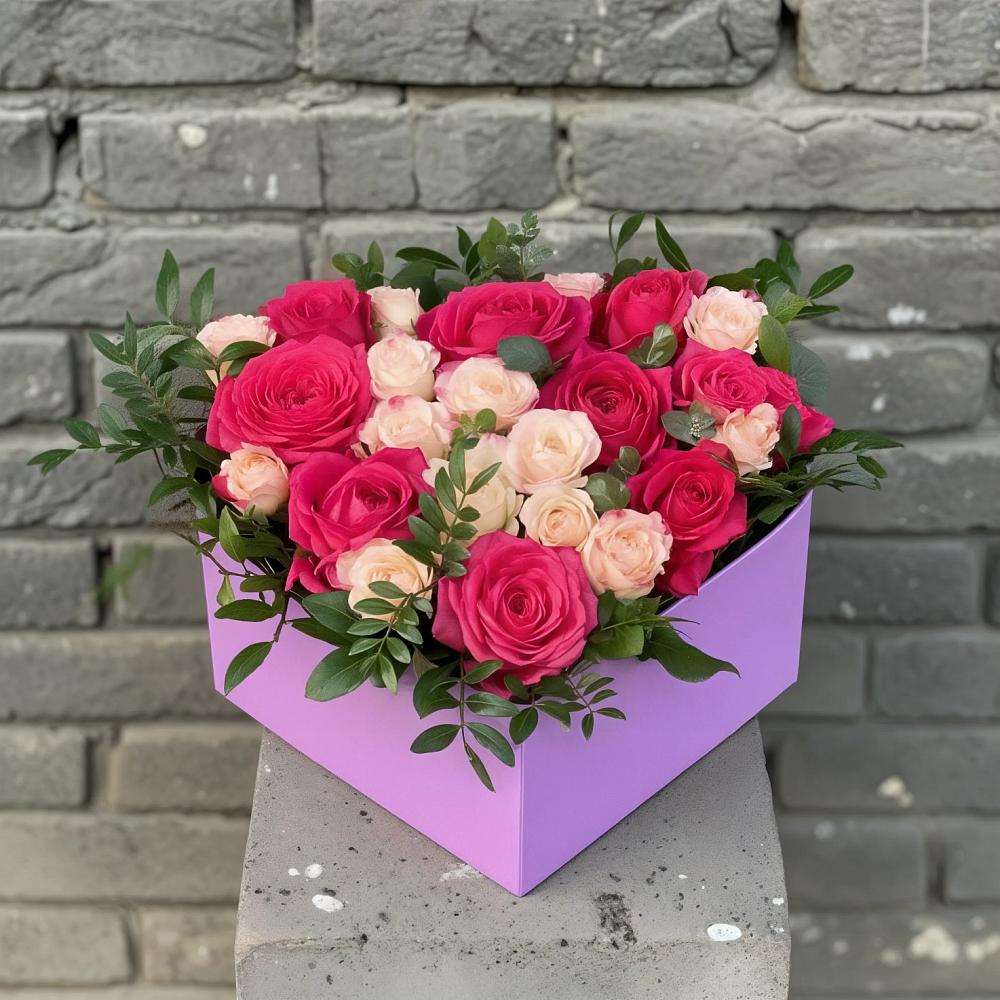 Цветочная композиция из Розы в коробке в Инарках