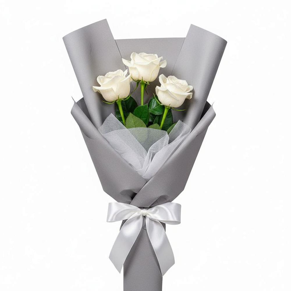 Букет 3 белые розы в Инарках