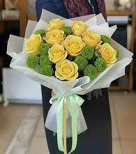 Букет цветов из:  Хризантемы и Розы в Инарках