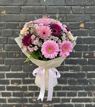 Букет цветов из:  Герберы и Хризантемы в Инарках