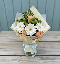Букет цветов из:  Герберы, Розы и Хризантемы #REPLACE_PRED# Инарках