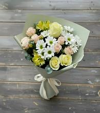 Букет цветов из:  Альстромерии, Розы и Хризантемы в Инарках