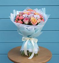 Букет цветов из:  Хризантемы и Розы в Инарках