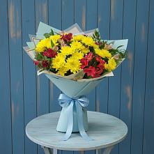 Букет цветов из:  Альстромерии и Хризантемы в Инарках